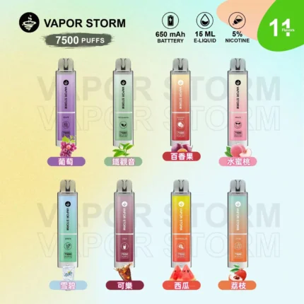 VAPOR STORM風暴辣妹 7500口拋棄式可充電電子煙